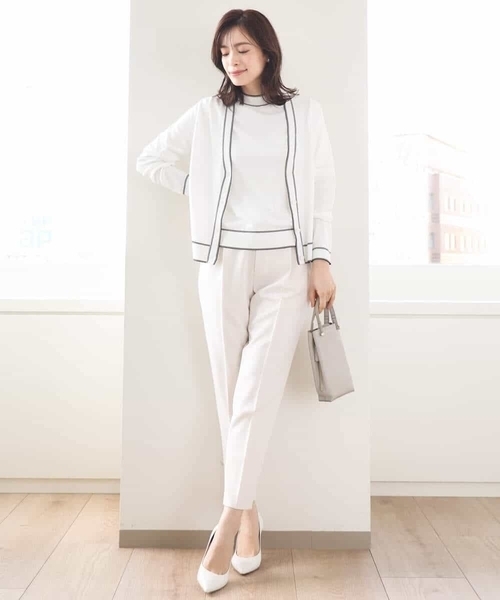 OFUON le MK（オフオンルエムケー）の「[名品シリーズ]ストレッチテーパードパンツ/WEB限定サイズあり/洗える（スラックス・レディース・アイボリー/ネイビー/モカ・42/40/38/36）」の19枚目の写真