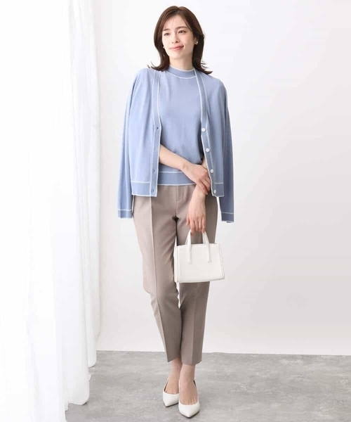 OFUON le MK（オフオンルエムケー）の「[名品シリーズ]ストレッチテーパードパンツ/WEB限定サイズあり/洗える（スラックス・レディース・アイボリー/ネイビー/モカ・42/40/38/36）」の21枚目の写真