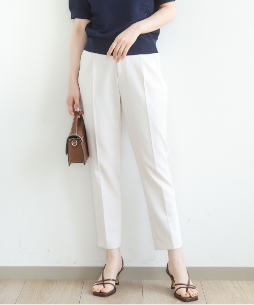 OFUON le MK（オフオンルエムケー）の「[名品シリーズ]ストレッチテーパードパンツ/WEB限定サイズあり/洗える（スラックス・レディース・アイボリー/ネイビー/モカ・42/40/38/36）」の3枚目の写真