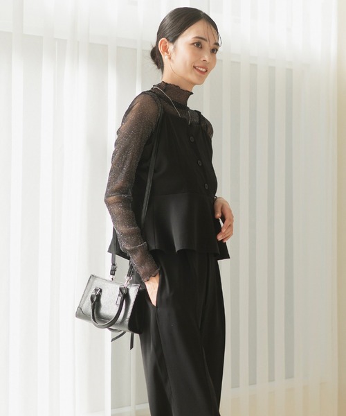 CELEN（セレン）の「【洗える/セットアップ対応/セレモニー】2WAYペプラムキャミソールビスチェ 単品（スーツベスト・レディース・ブラック/ネイビー/ブラウン/グレー系その他・LT/MT/L/M/ST/S）」の17枚目の写真