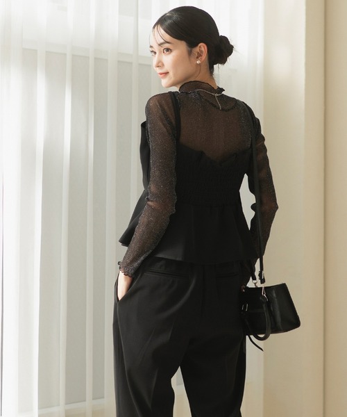 CELEN（セレン）の「【洗える/セットアップ対応/セレモニー】2WAYペプラムキャミソールビスチェ 単品（スーツベスト・レディース・ブラック/ネイビー/ブラウン/グレー系その他・LT/MT/L/M/ST/S）」の18枚目の写真