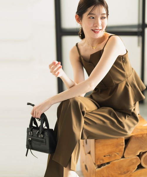 CELEN（セレン）の「【洗える/セットアップ対応/セレモニー】2WAYペプラムキャミソールビスチェ 単品（スーツベスト・レディース・ブラック/ネイビー/ブラウン/グレー系その他・LT/MT/L/M/ST/S）」の6枚目の写真