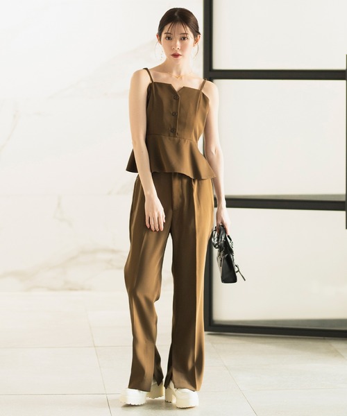 CELEN（セレン）の「【洗える/セットアップ対応/セレモニー】2WAYペプラムキャミソールビスチェ 単品（スーツベスト・レディース・ブラック/ネイビー/ブラウン/グレー系その他・LT/MT/L/M/ST/S）」の9枚目の写真