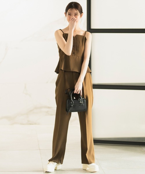 CELEN（セレン）の「【洗える/セットアップ対応/セレモニー】2WAYペプラムキャミソールビスチェ 単品（スーツベスト・レディース・ブラック/ネイビー/ブラウン/グレー系その他・LT/MT/L/M/ST/S）」の8枚目の写真