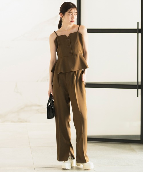 CELEN（セレン）の「【洗える/セットアップ対応/セレモニー】2WAYペプラムキャミソールビスチェ 単品（スーツベスト・レディース・ブラック/ネイビー/ブラウン/グレー系その他・LT/MT/L/M/ST/S）」の12枚目の写真