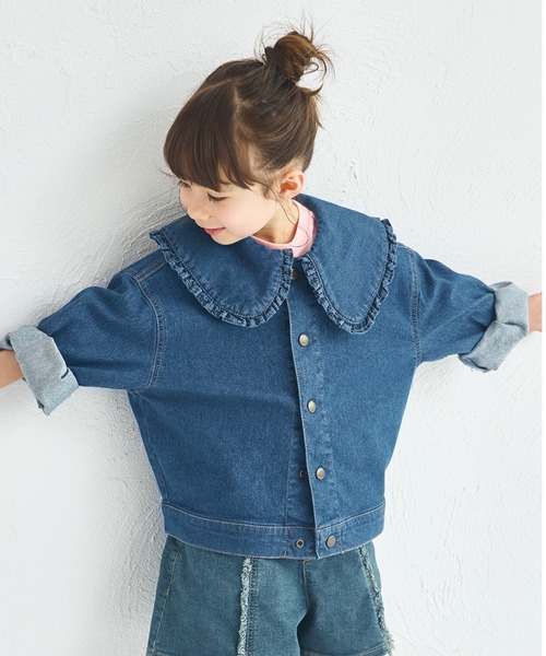 セール】ビッグフリル襟 デニムジャケット（デニムジャケット