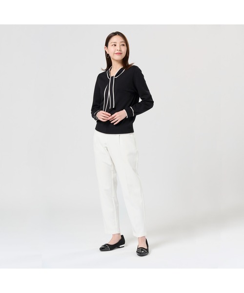 TOKYO SHIRTS（トウキョウシャツ）の「ボウタイ レディースニットプルオーバー（ニット/セーター・レディース・ネイビー/ブラック/ベージュ・M/L）」の5枚目の写真