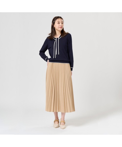 TOKYO SHIRTS（トウキョウシャツ）の「ボウタイ レディースニットプルオーバー（ニット/セーター・レディース・ネイビー/ブラック/ベージュ・M/L）」の20枚目の写真