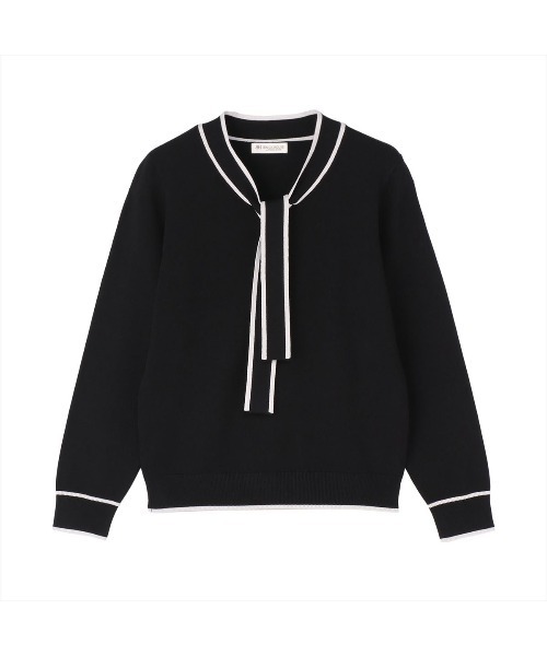 TOKYO SHIRTS（トウキョウシャツ）の「ボウタイ レディースニットプルオーバー（ニット/セーター・レディース・ネイビー/ブラック/ベージュ・M/L）」の6枚目の写真