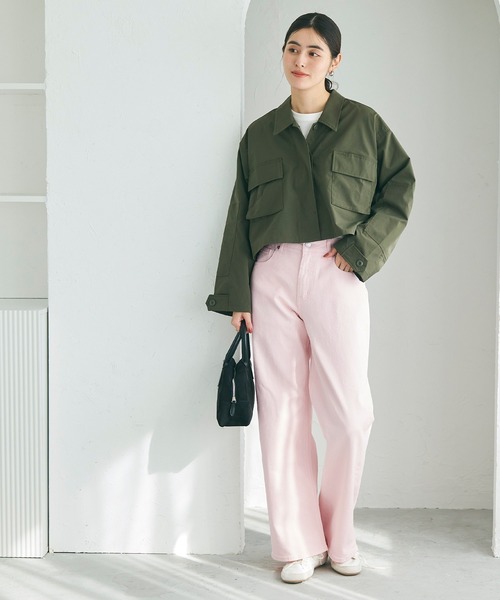 セール】カラーデニムセミワイドパンツ（デニムパンツ）｜coca（coca