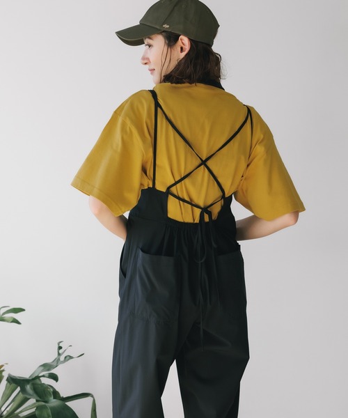 THOUSAND MILE（サウザンドマイル）の「THOUSAND MILE/サウザンドマイル CAMISOLE SALOPETTE サロペット（サロペット/オーバーオール・レディース・ベージュ/ブラック・FREE）」の17枚目の写真