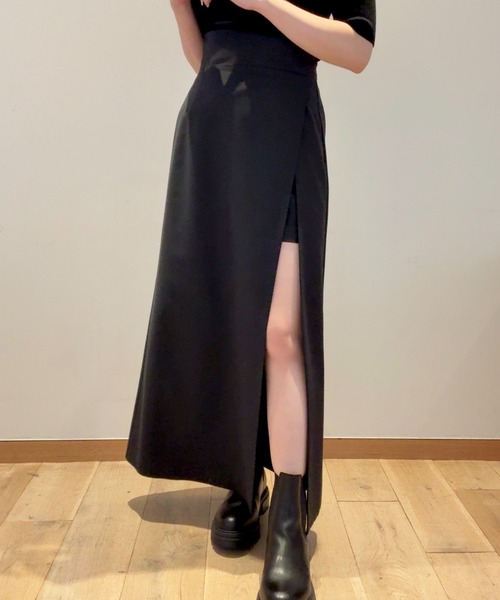 SELFIST(セルフィスト)の「【nonno掲載】ショートパンツ付きスリットロングスカート 夏服 オールシーズン タイトスカート ハイウエスト(スカート・レディース・ブラウン/ブラック/ベージュ・38/36)」の2枚目の写真