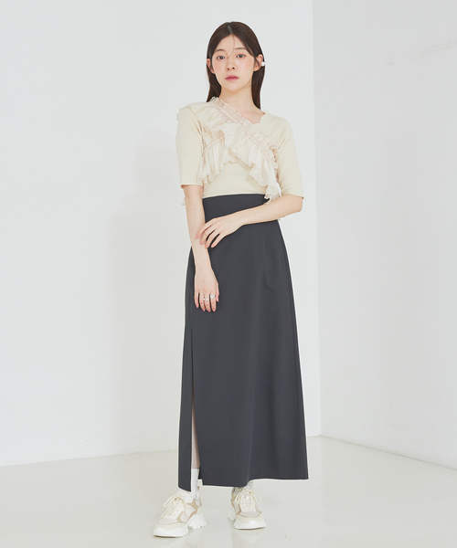 SELFIST(セルフィスト)の「【nonno掲載】ショートパンツ付きスリットロングスカート 夏服 オールシーズン タイトスカート ハイウエスト(スカート・レディース・ブラウン/ブラック/ベージュ・38/36)」の7枚目の写真