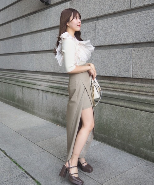SELFIST(セルフィスト)の「【nonno掲載】ショートパンツ付きスリットロングスカート 夏服 オールシーズン タイトスカート ハイウエスト(スカート・レディース・ブラウン/ブラック/ベージュ・38/36)」の9枚目の写真