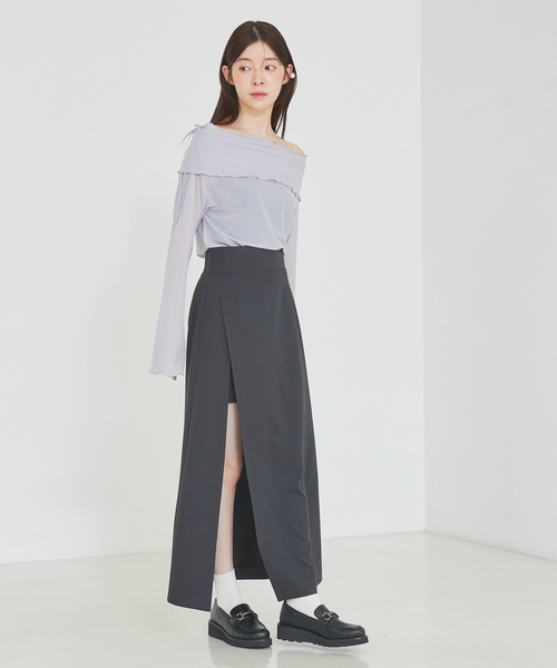 SELFIST(セルフィスト)の「【nonno掲載】ショートパンツ付きスリットロングスカート 夏服 オールシーズン タイトスカート ハイウエスト(スカート・レディース・ブラウン/ブラック/ベージュ・38/36)」の10枚目の写真