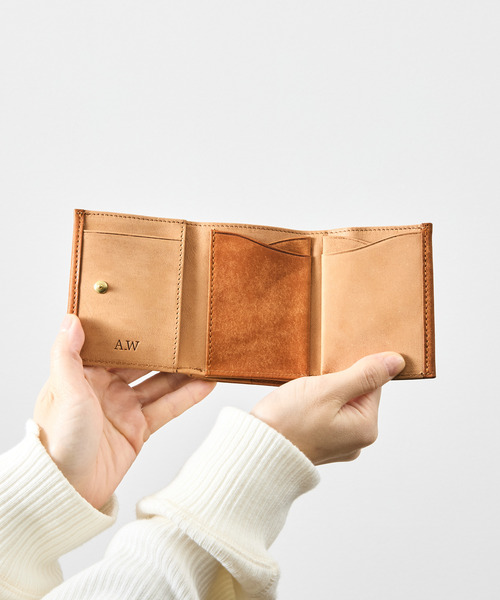 A_W アウ / TRIFOLD PURSE プエブロレザーフラップウォレット 牛革三