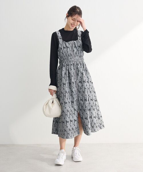 Sugar spoon（シュガースプーン）の「・SUGAR SPOON ジャカードジャンスカ（ジャンパースカート・レディース・アイボリー/グレー/サックスブルー/ブラック・FREE）」の9枚目の写真