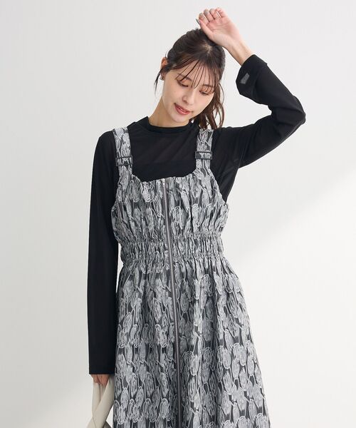 Sugar spoon（シュガースプーン）の「・SUGAR SPOON ジャカードジャンスカ（ジャンパースカート・レディース・アイボリー/グレー/サックスブルー/ブラック・FREE）」の12枚目の写真