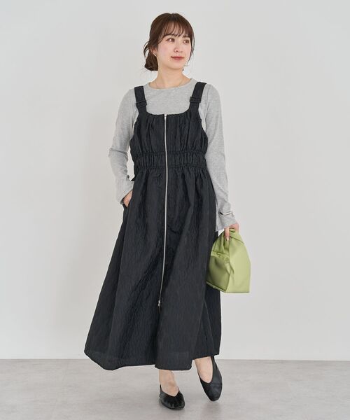 Sugar spoon（シュガースプーン）の「・SUGAR SPOON ジャカードジャンスカ（ジャンパースカート・レディース・アイボリー/グレー/サックスブルー/ブラック・FREE）」の18枚目の写真