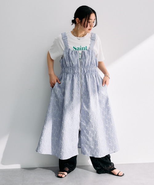 Sugar spoon（シュガースプーン）の「・SUGAR SPOON ジャカードジャンスカ（ジャンパースカート・レディース・アイボリー/グレー/サックスブルー/ブラック・FREE）」の4枚目の写真