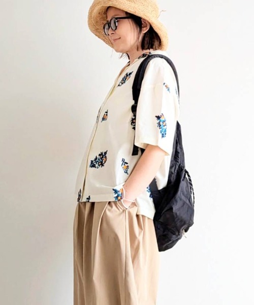 notch.（ノッチ）の「【 notch. by yui 】エンブロイダリーオープンカラーシャツ（シャツ/ブラウス・レディース・ブルー/オフホワイト/イエロー/ブラウン・M）」の4枚目の写真