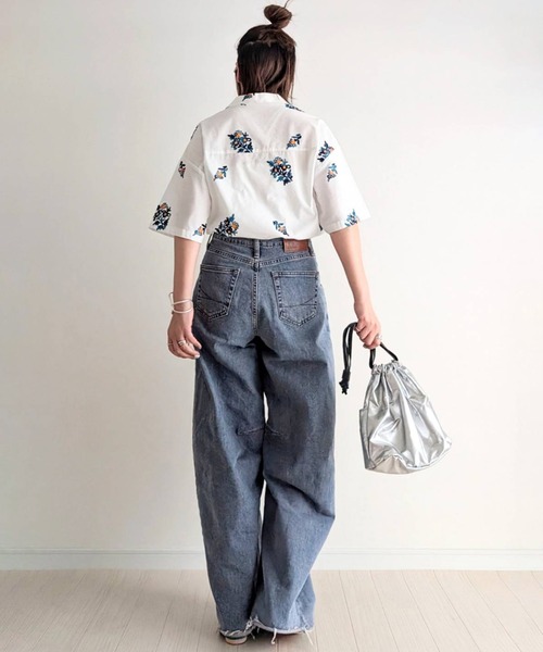 notch.（ノッチ）の「【 notch. by yui 】エンブロイダリーオープンカラーシャツ（シャツ/ブラウス・レディース・ブルー/オフホワイト/イエロー/ブラウン・M）」の5枚目の写真