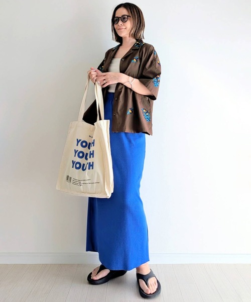 notch.（ノッチ）の「【 notch. by yui 】エンブロイダリーオープンカラーシャツ（シャツ/ブラウス・レディース・ブルー/オフホワイト/イエロー/ブラウン・M）」の9枚目の写真