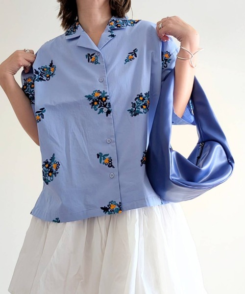 notch.（ノッチ）の「【 notch. by yui 】エンブロイダリーオープンカラーシャツ（シャツ/ブラウス・レディース・ブルー/オフホワイト/イエロー/ブラウン・M）」の20枚目の写真