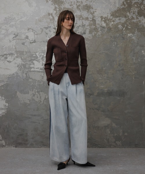 ADAM ET ROPE アダムエロペ　EMOELLE ドレスデニムパンツ 34 EMOELLE】・【サステナブル】ドレスデニムパンツ（デニムパンツ