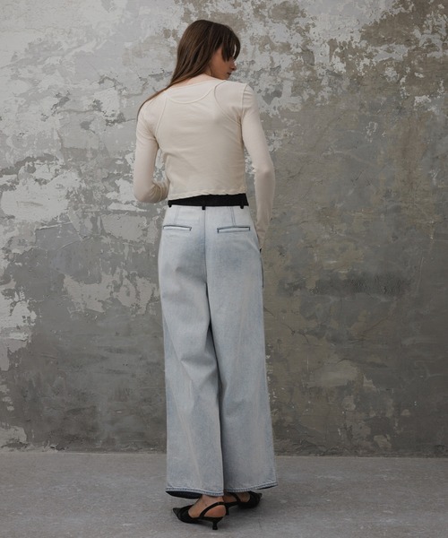 EMOELLE】・【サステナブル】ドレスデニムパンツ（デニムパンツ