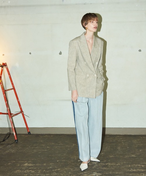 ADAM ET ROPE'（アダムエロペ）の「【EMOELLE】・【サステナブル】ドレスデニムパンツ（デニムパンツ・レディース・ブラック系その他/サックスブルー/ブラック系その他3・38/36/34）」の22枚目の写真