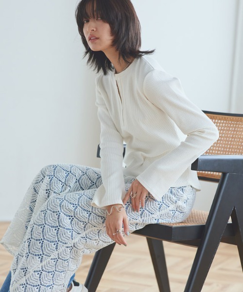 RASW（ラス）の「[RASW]ペチスカート付きレーススカート（スカート・レディース・オフホワイト/ブラック・PM/M/L）」の9枚目の写真