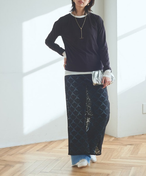 RASW（ラス）の「[RASW]ペチスカート付きレーススカート（スカート・レディース・オフホワイト/ブラック・PM/M/L）」の22枚目の写真