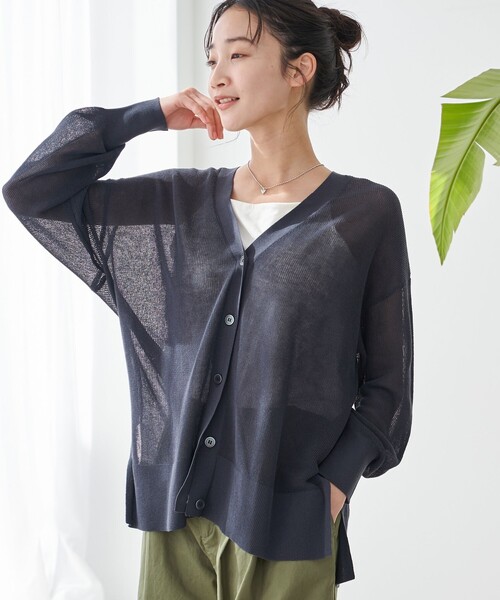 coen(コーエン)の「サラコカタアゼVネックニットカーディガン(カーディガン/ボレロ・レディース・ライトグレー/コバルトブルー/モカ/ダークグレー・FREE)」の3枚目の写真