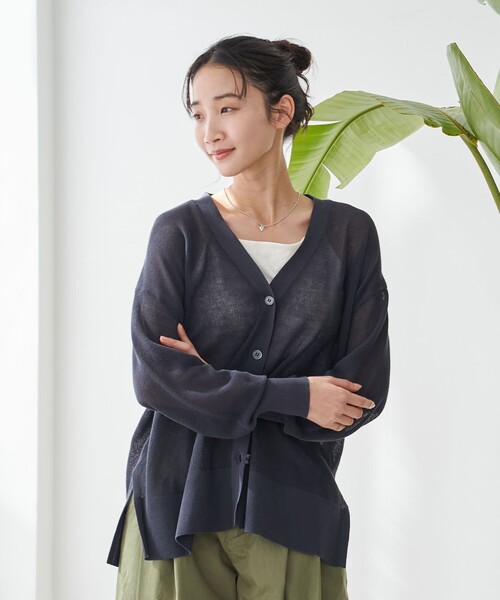 coen(コーエン)の「サラコカタアゼVネックニットカーディガン(カーディガン/ボレロ・レディース・ライトグレー/コバルトブルー/モカ/ダークグレー・FREE)」の12枚目の写真