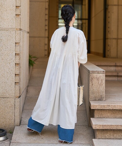 美品✨定価2.2万 マダマダ フリルピンタックシャツワンピース コットン 薄紫系 CHILD WOMAN - ＜Dot and Stripes＞コットンボイル×マニーレース