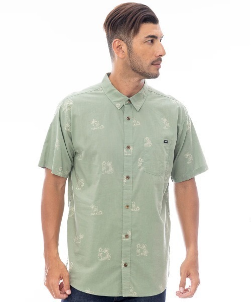 BILLABONG(ビラボン)の「BILLABONG メンズ SUNDAYS MINI SS 半袖シャツ 【2025年春夏モデル】/ビラボン総柄プリント半袖シャツ(シャツ/ブラウス・メンズ・モスグリーン/ブラック/クリーム・X-LARGE/MEDIUM/LARGE)」の3枚目の写真