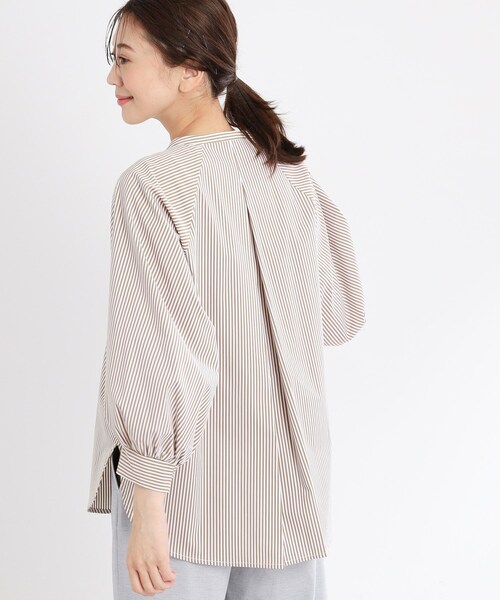 Reflect / リフレクト 【夏SALE／E‐QUALITY／手洗い可／羽織りでも◎】ストライプブラウス 夏SALE／E‐QUALITY／手洗い可／羽織りでも◎】ストライプ