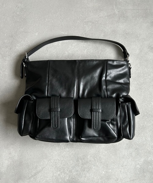 B.R.U（ブル）の「フェイクレザーアウトポケットアクセントショルダーバッグ（ショルダーバッグ・メンズ・ブラック系その他/ブラック・FREE）」の14枚目の写真