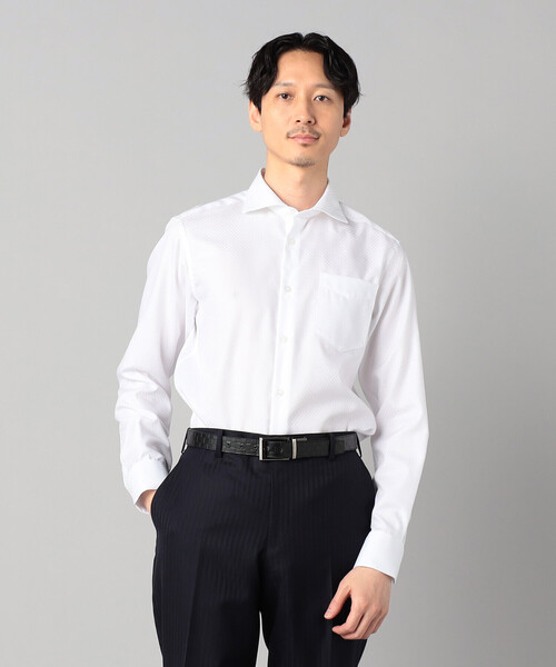 COMME CA MEN（コムサメン）の「【形態安定】【市松柄】ジャカード カッタウェイカラーシャツ（シャツ/ブラウス・メンズ・ブラック/ホワイト/ライトグレー・S/L/M/XL）」の20枚目の写真