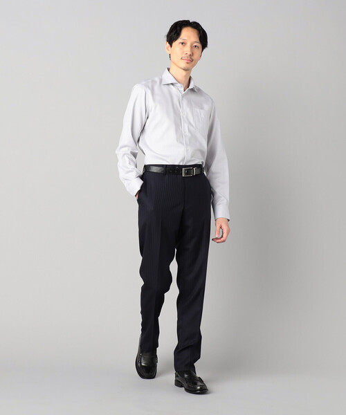 COMME CA MEN（コムサメン）の「【形態安定】【市松柄】ジャカード カッタウェイカラーシャツ（シャツ/ブラウス・メンズ・ブラック/ホワイト/ライトグレー・S/L/M/XL）」の19枚目の写真