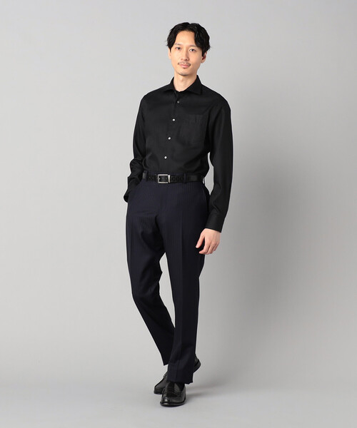 COMME CA MEN（コムサメン）の「【形態安定】【市松柄】ジャカード カッタウェイカラーシャツ（シャツ/ブラウス・メンズ・ブラック/ホワイト/ライトグレー・S/L/M/XL）」の16枚目の写真
