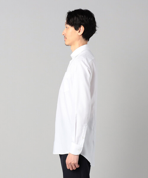 COMME CA MEN（コムサメン）の「【形態安定】【市松柄】ジャカード カッタウェイカラーシャツ（シャツ/ブラウス・メンズ・ブラック/ホワイト/ライトグレー・S/L/M/XL）」の12枚目の写真