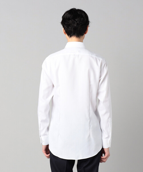 COMME CA MEN（コムサメン）の「【形態安定】【市松柄】ジャカード カッタウェイカラーシャツ（シャツ/ブラウス・メンズ・ブラック/ホワイト/ライトグレー・S/L/M/XL）」の11枚目の写真