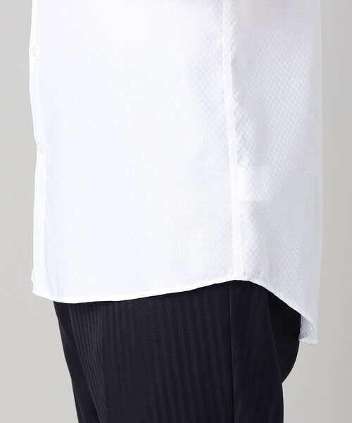 COMME CA MEN（コムサメン）の「【形態安定】【市松柄】ジャカード カッタウェイカラーシャツ（シャツ/ブラウス・メンズ・ブラック/ホワイト/ライトグレー・S/L/M/XL）」の7枚目の写真