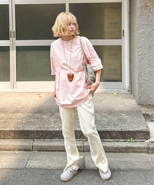 PILIT（ピリット）の「リブフレアパンツ（その他パンツ・レディース・ブラック/オフホワイト/杢グレー/ピンク・MEDIUM）」の17枚目の写真