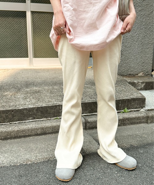 PILIT（ピリット）の「リブフレアパンツ（その他パンツ・レディース・ブラック/オフホワイト/杢グレー/ピンク・MEDIUM）」の19枚目の写真