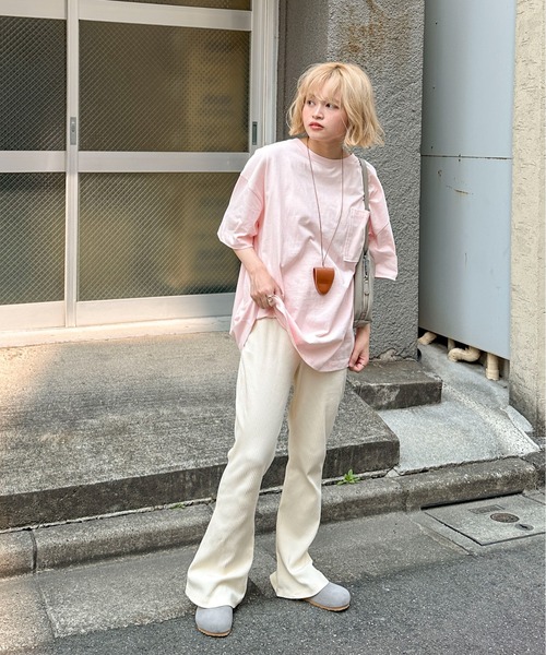 PILIT（ピリット）の「リブフレアパンツ（その他パンツ・レディース・ブラック/オフホワイト/杢グレー/ピンク・MEDIUM）」の20枚目の写真