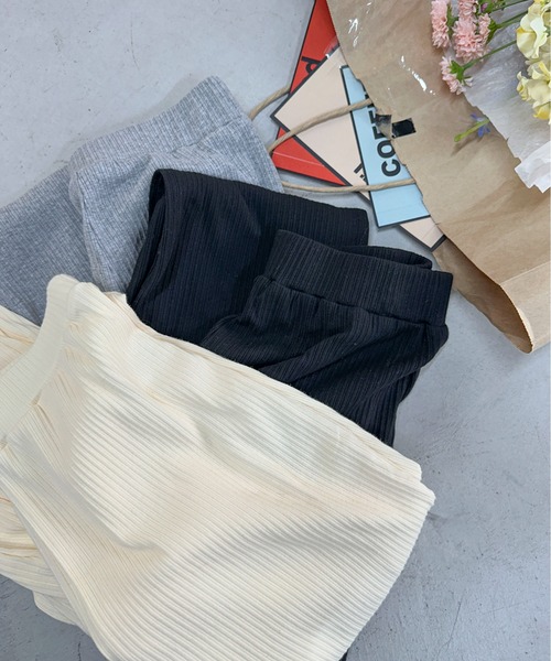 PILIT(ピリット)の「リブフレアパンツ(その他パンツ・レディース・ブラック/オフホワイト/杢グレー/ピンク・MEDIUM)」の21枚目の写真