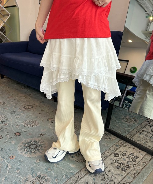 PILIT（ピリット）の「リブフレアパンツ（その他パンツ・レディース・ブラック/オフホワイト/杢グレー/ピンク・MEDIUM）」の21枚目の写真